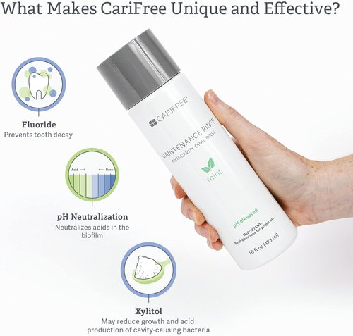 CariFree Maintenance Rinse - Mint Fluoride Mouthwash | Dentist Recommended, Alcohol-Free, pH Neutralizer