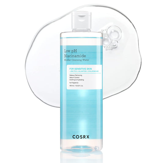 COSRX Low pH Niacinamide Micellar Cleansing Water - Gentle Daily Cleanser for Sensitive Skin | 13.52 fl. oz (400ml)