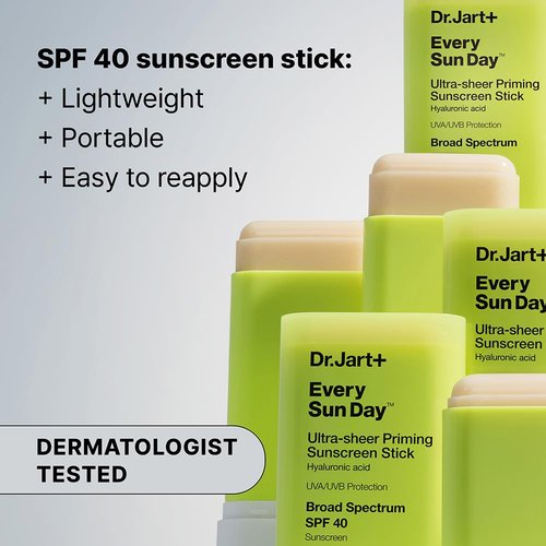Dr.Jart+ Invisible Priming Sunscreen Stick SPF 40 - Hyaluronic Acid Formula | Travel Size, 0.67 Ounce
