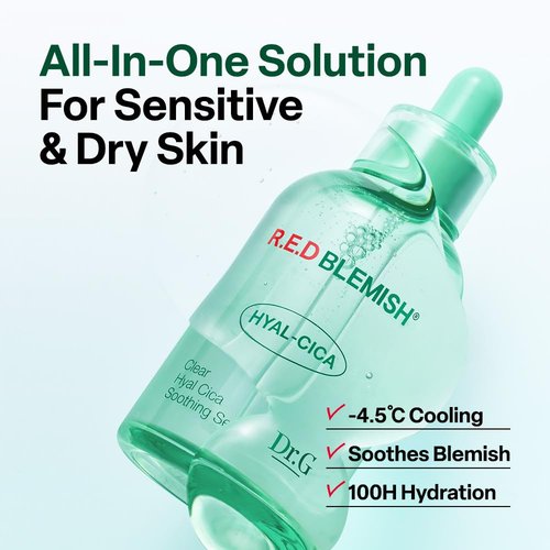 Dr. G R.E.D. Blemish Clear Hyal-Cica Soothing Serum - Hydrating & Soothing for All Skin Types - 1.69 fl oz