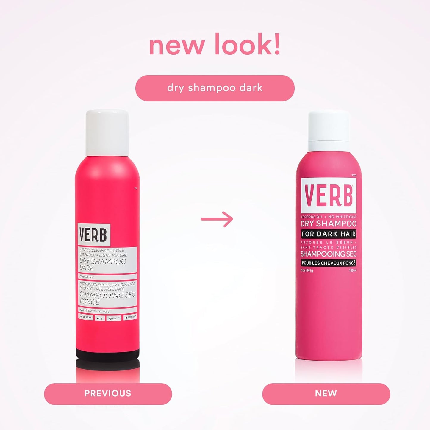 VERB Dry Shampoo Dark - Refreshing Oil Absorbing Spray for Dark Tones - Vegan, Paraben-Free Formula