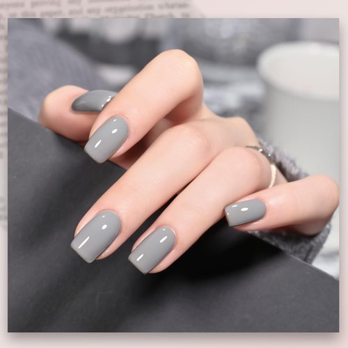 GAOY Gray Gel Nail Polish, 16ml Soak Off Gel Polish, UV Light Cure for Nail Art DIY Manicure at Home, 2087 Atoms Gray