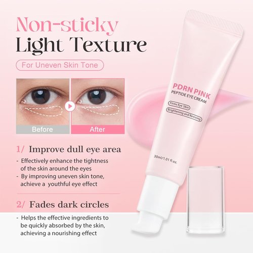 PDRN Pink Peptide Eye Cream - Anti-Aging Under Eye Treatment with Niacinamide & Retinol | 30ml/1.01 fl. oz