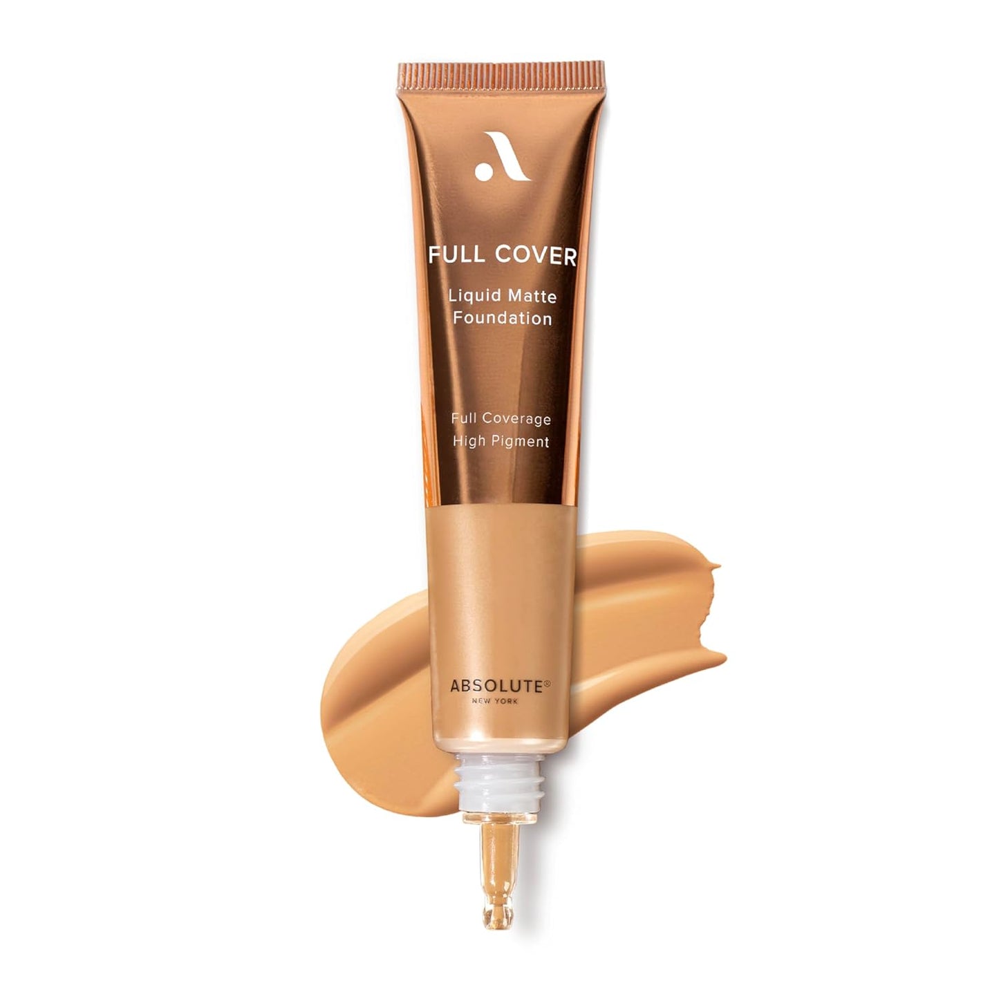 Absolute New York Full Cover Liquid Matte Foundation - Creamy Oil-Free Formula with Dropper Tip | Natural Finish