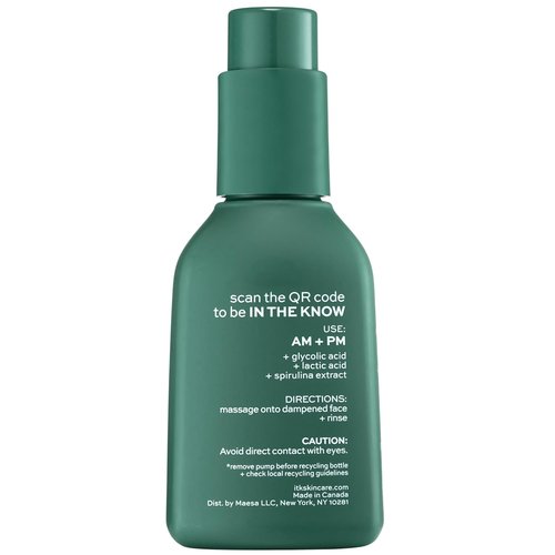 ITK Exfoliating Facial Gel Cleanser - Brightening Face Wash for Smooth, Even-Toned Skin - Glycolic Formula, 5 Fl Oz