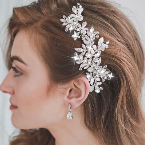 JAKAWIN Bridal Hair Comb - Rhinestone Headpiece for Weddings | Silver Hair Clip for Women