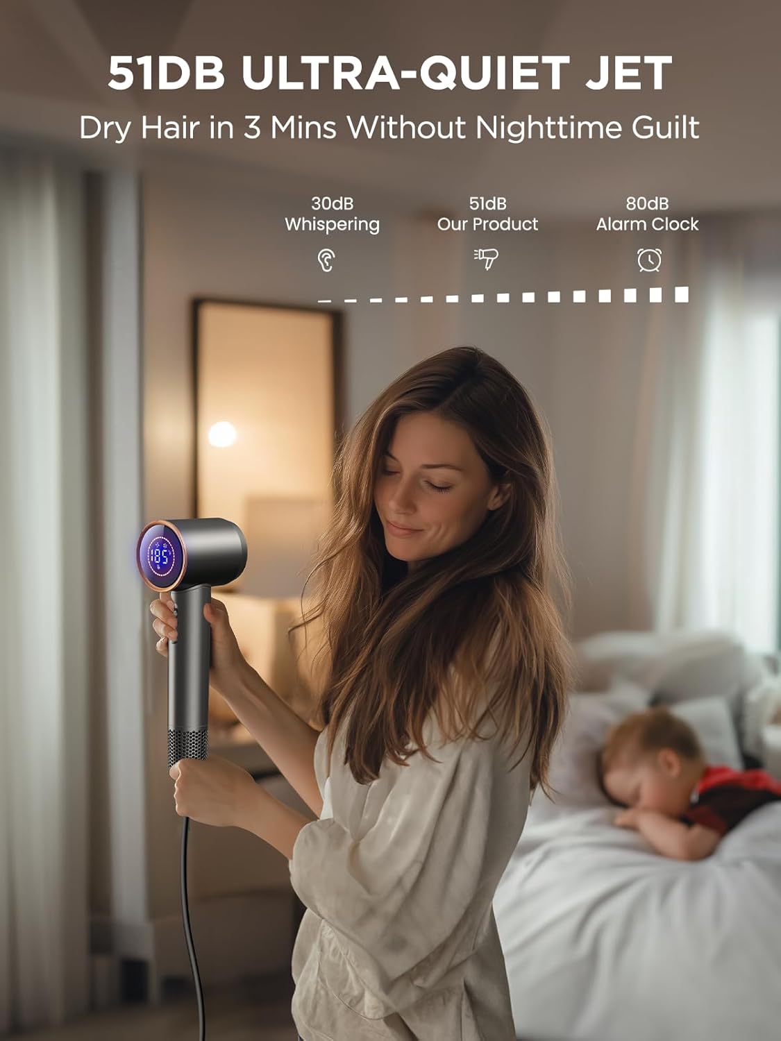 Skiennix Dual Voltage Travel Hair Dryer - High-Speed Ionic Blow Dryer with Diffuser | Lightweight, Low Noise, Fast Drying
