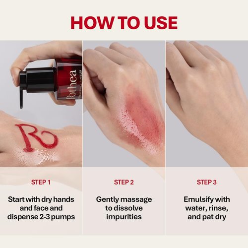Rothea Korean Fire Camellia Cleansing Oil – Gentle Oil Cleanser for Face & Makeup, Blackhead Remover, Korean Skin Care, 6.76 fl oz / 200ml