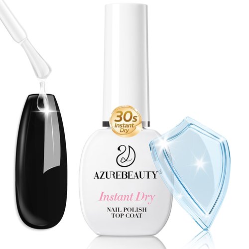 AZUREBEAUTY Instant Dry Top Coat - Quick-Drying Clear Nail Polish with High Gloss Shine & Chip Resistance
