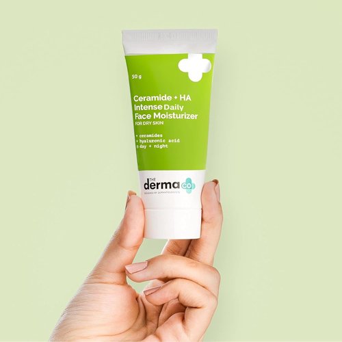 Derma Co Ceramide + HA Daily Face Moisturizer - Fragrance-Free, Lightweight Hydration | 1.76 Oz/50g