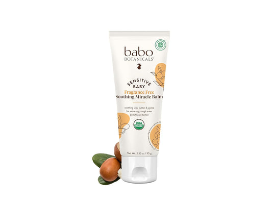Babo Botanicals Miracle Balm - USDA Organic Fragrance-Free Salve with Olive Oil & Shea Butter | Soothes Extra-Dry Skin for Babies & Kids