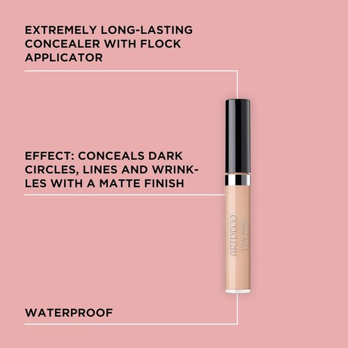 ARTDECO Waterproof Concealer - Soft Peach - Full Coverage Matte Finish for Dark Circles - 0.24 Fl Oz