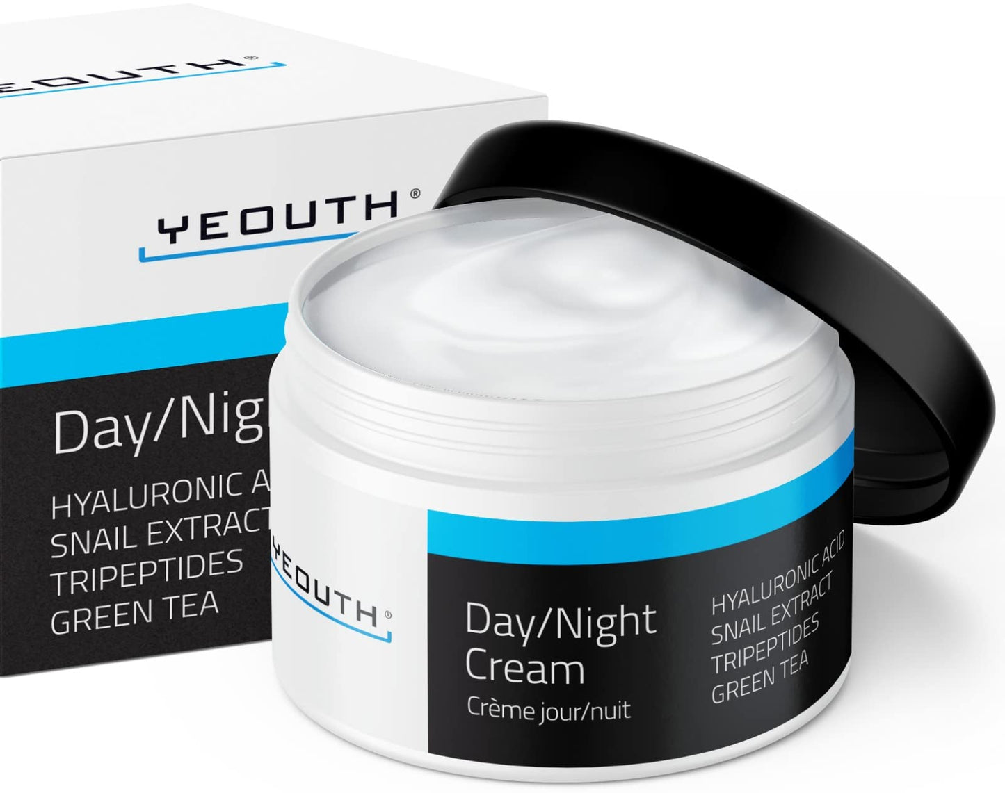 YEOUTH Day Night Face Moisturizer with Hyaluronic Acid, Snail Mucin Cream and Copper Tripeptide, Hydrating Fragrance Free Facial Moisturizer, Face Skin Care Cream for Women and Men