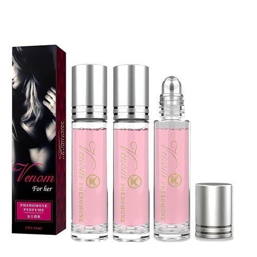OMYIJVS 3Pcs Phero Perfume, Pheromones Perfumes for Women, Roll-On Travel Size Feromonas Fragrance Oil to Attract Men