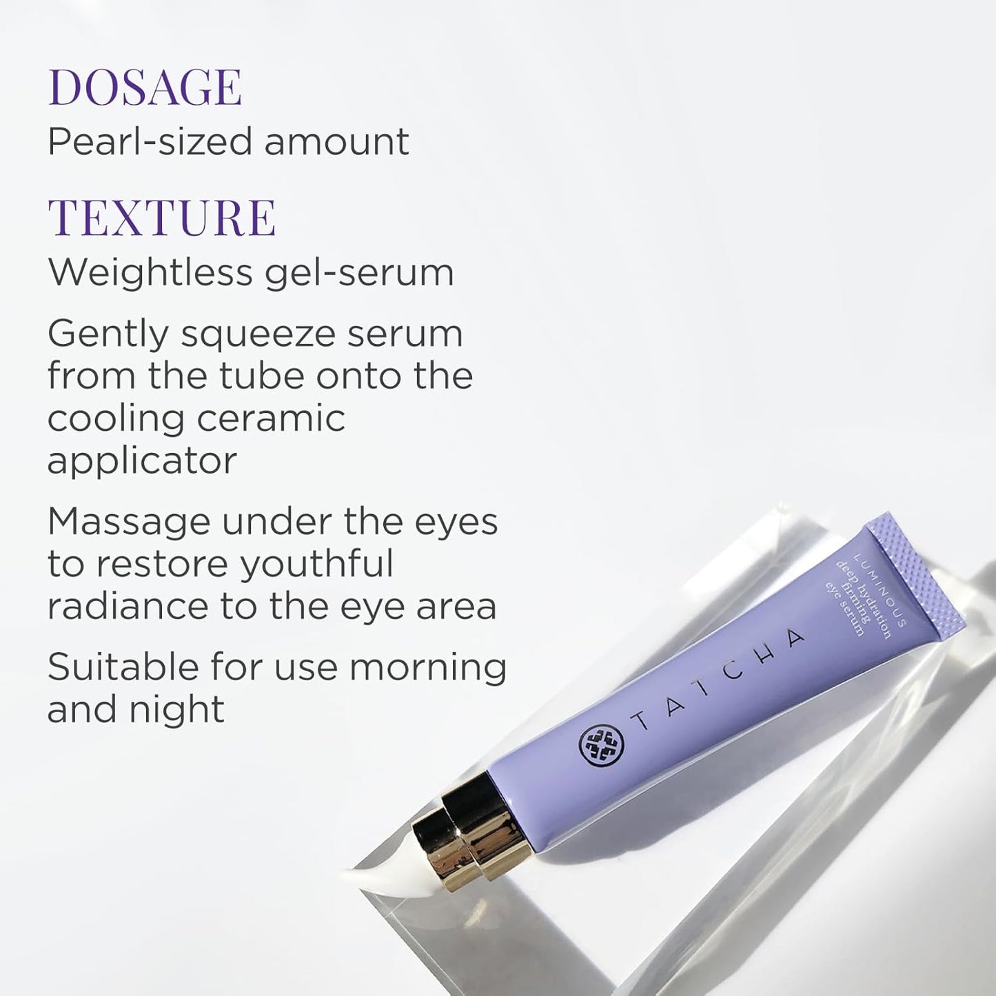 Tatcha Luminous Deep Hydration Eye Serum - Caffeinated Formula for Fine Lines & Puffiness | 15 ml