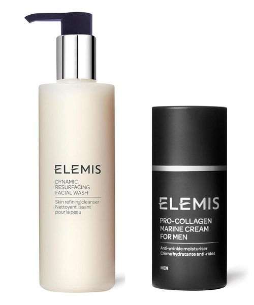 ELEMIS Dynamic Resurfacing Facial Wash & Pro-Collagen Marine Cream for Men | Anti-Aging Duo