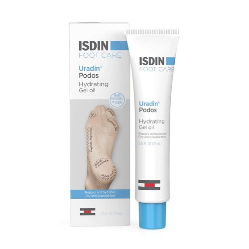 ISDIN Foot Care Cream - Uradin Podos Gel Oil for Dry, Cracked Feet | 10% Urea, Fast Absorbing, 2.5 Fl Oz