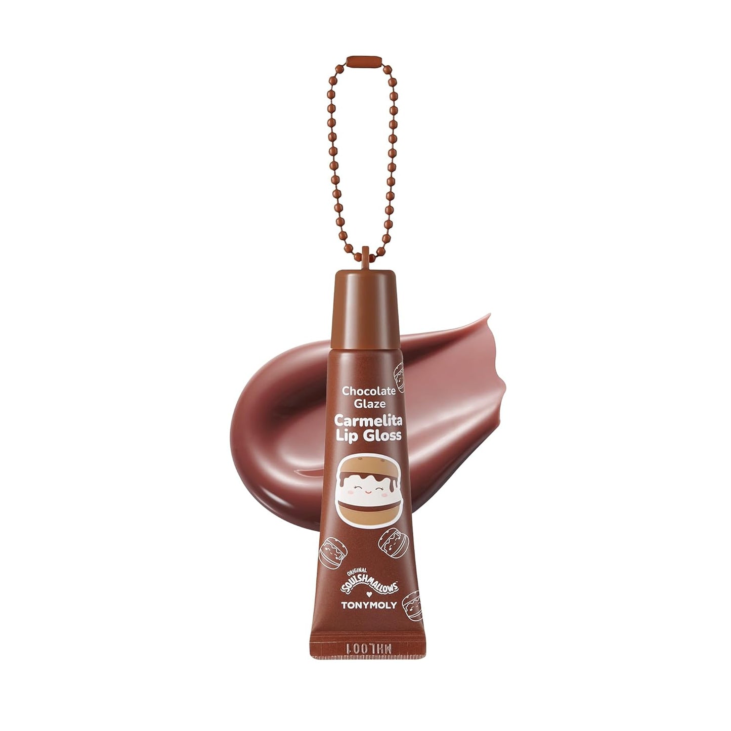 TONYMOLY Keychain Lip Balm - Carmelita’s Chocolate Glaze, Hydrating Cocoa & Shea Butter, 11ml