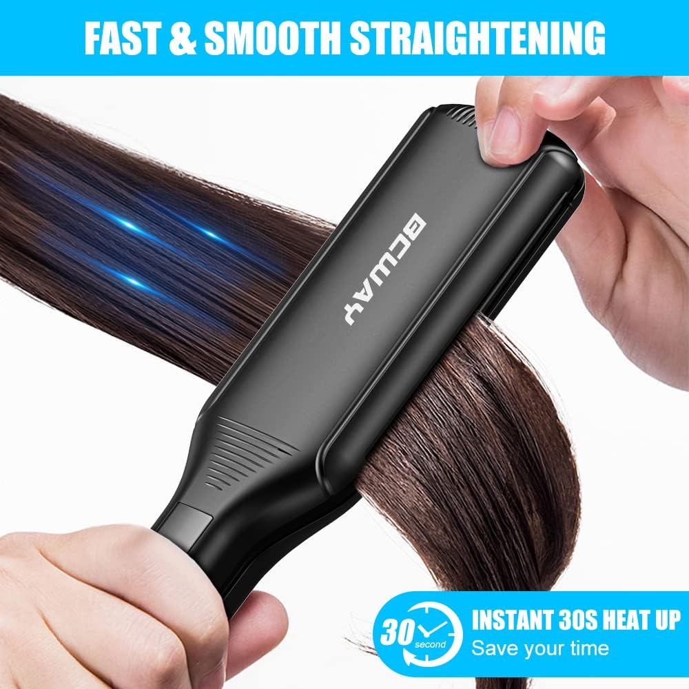 Skiennix Professional Hair Straightener - 2.16'' Extra-Large Titanium Flat Iron with 30s Instant Heating & 5 Heat Settings for All Hair Types