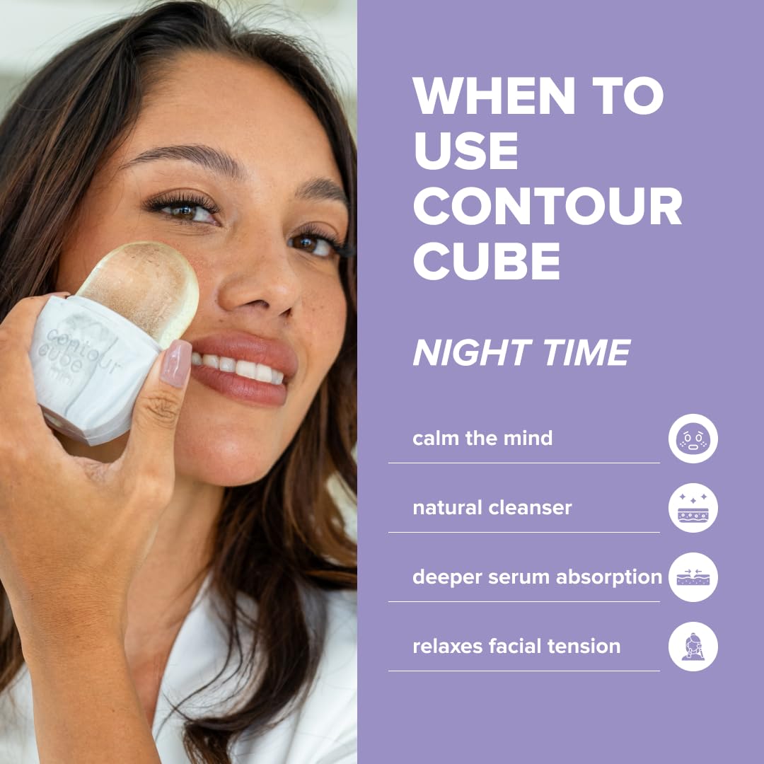 Contour Cube Original - Ice Roller for Sculpting & De-Puffing | BPA-Free Silicone Face Massager (180ml) - Marble