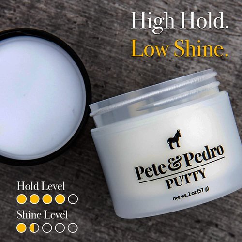 Pete & Pedro Hair Putty - Strong Hold Matte Finish Hair Clay for Men | Perfect for Medium & Short Hairstyles, 2 oz.