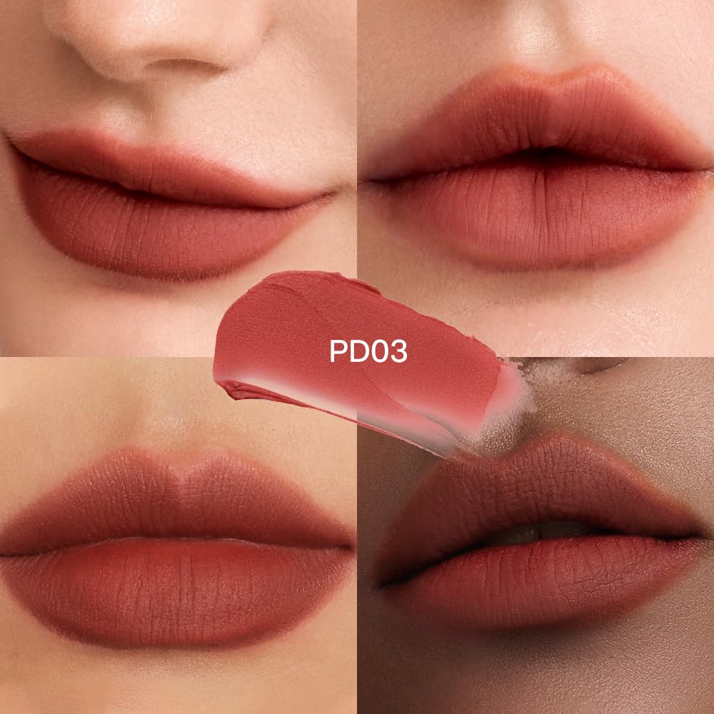 INTO YOU Matte Liquid Lipstick for Women, Canned Long Lasting Red Lipstick Waterproof with Lip Brush, No Transfer, High Pigmented with Lightweight Lip Mud Texture(PD03)