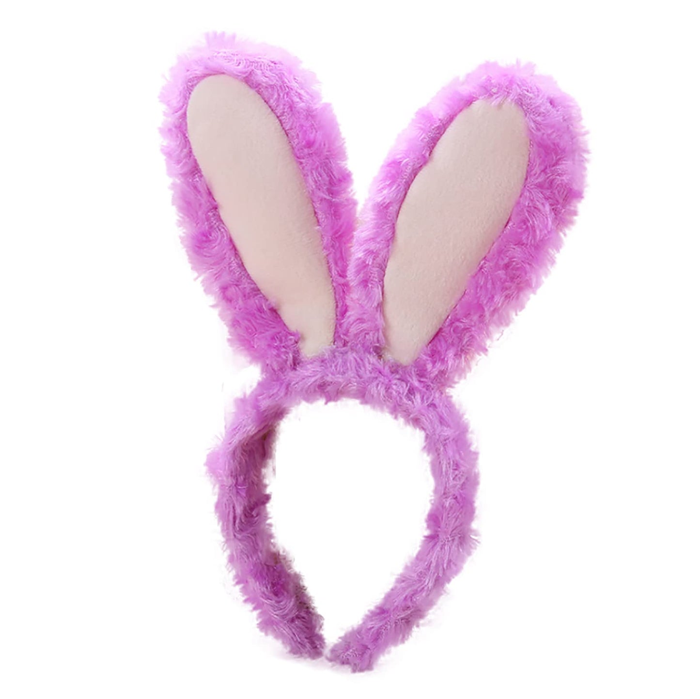 FunSpt Easter bunny Plush headband rabbit ears Halloween costume Purple-2