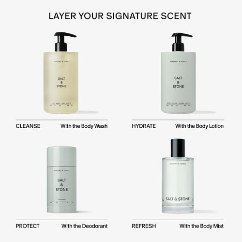 Salt & Stone Body Lotion for Women & Men | Bergamot & Hinoki | Hydrates, Nourishes & Softens Skin | Restores Dry Skin | Fast-Absorbing | Cruelty-Free & Vegan | 3.4 fl oz