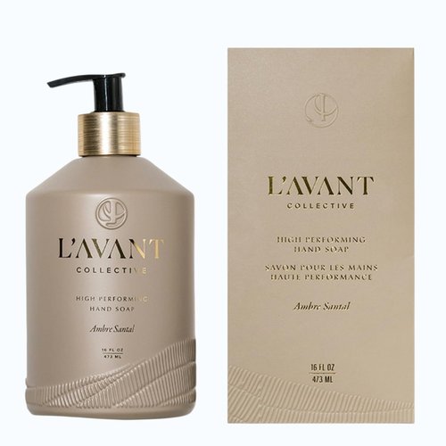 L’AVANT Collective Luxury Hand Soap - Natural Plant-Based Liquid Cleanser | 16 Fl Oz Refillable Bottle | Ambre Santal