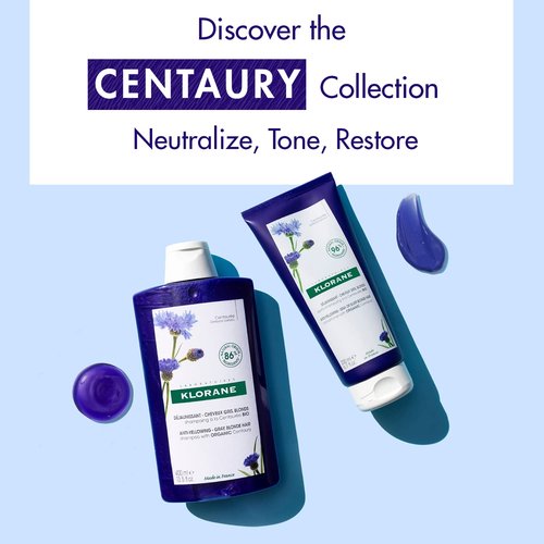 Klorane Purple Conditioner - Plant-Based Formula with Centaury for Brightening Blonde, Gray & White Hair | 6.7 fl. oz.