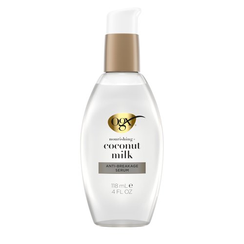 Nourishing + Coconut Milk Anti-Breakage Hair Serum for Strength & Shine, Leave-In Hair Treatment with Coconut Oil & Egg White Protein, Paraben & Sulfated-Surfactant Free, 2 Pack