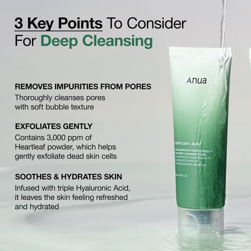 ANUA Double Cleansing Duo - Heartleaf Pore Control Cleansing Oil & Quercetinol Foam | Korean Skincare
