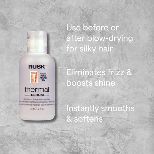 RUSK Thermal Serum - Lightweight Heat Protectant for Frizz Control & Added Shine | 4 oz