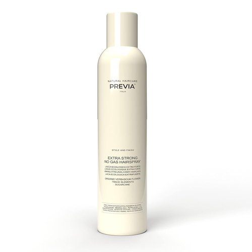 PREVIA Extra Strong Hairspray - Volumizing Hair Styling Spray with Organic Verbascum Flower | 6.7 oz for Long-Lasting Hold & Shine