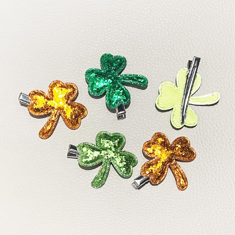 St. Patrick Bow Hair Clips Hairpin Grosgrain Ribbon Bows Holiday Barrettes JHSP07 (D4)