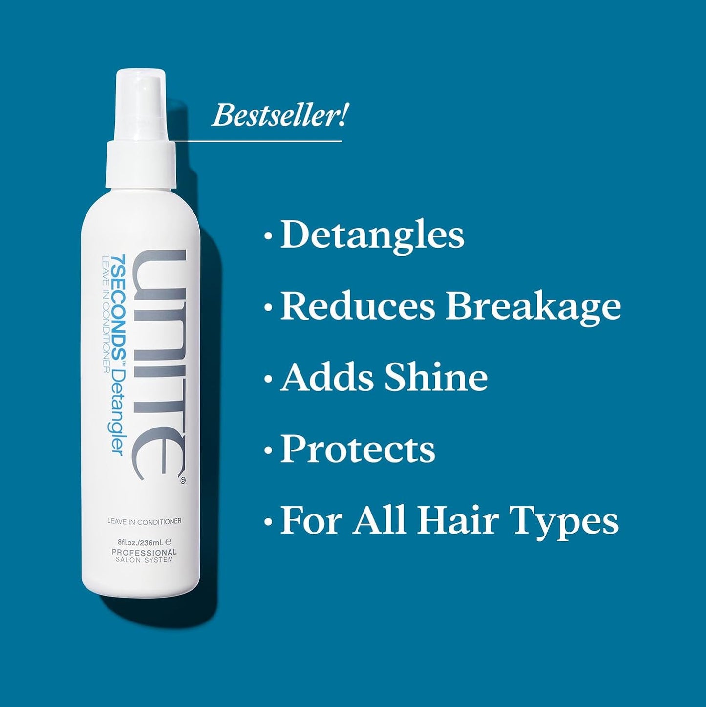 UNITE Hair 7SECONDS Detangler | Leave-In Conditioner Spray for Frizz Control & Heat Protection