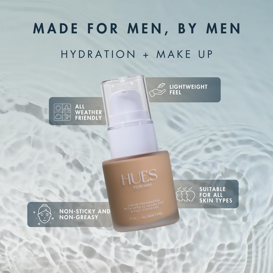 Skiennix Foundation for Men - Full-Coverage, Lightweight & Hydrating | Natural Oil Control | 4 Shades Available - Deep Espresso, 0.67oz