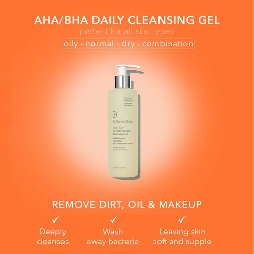 Dr Dennis Gross Alpha Beta® AHA/BHA Daily Cleansing Gel, for Skin That is Dull, Congested and Uneven Tone & Texture (7.5 Fl Oz)
