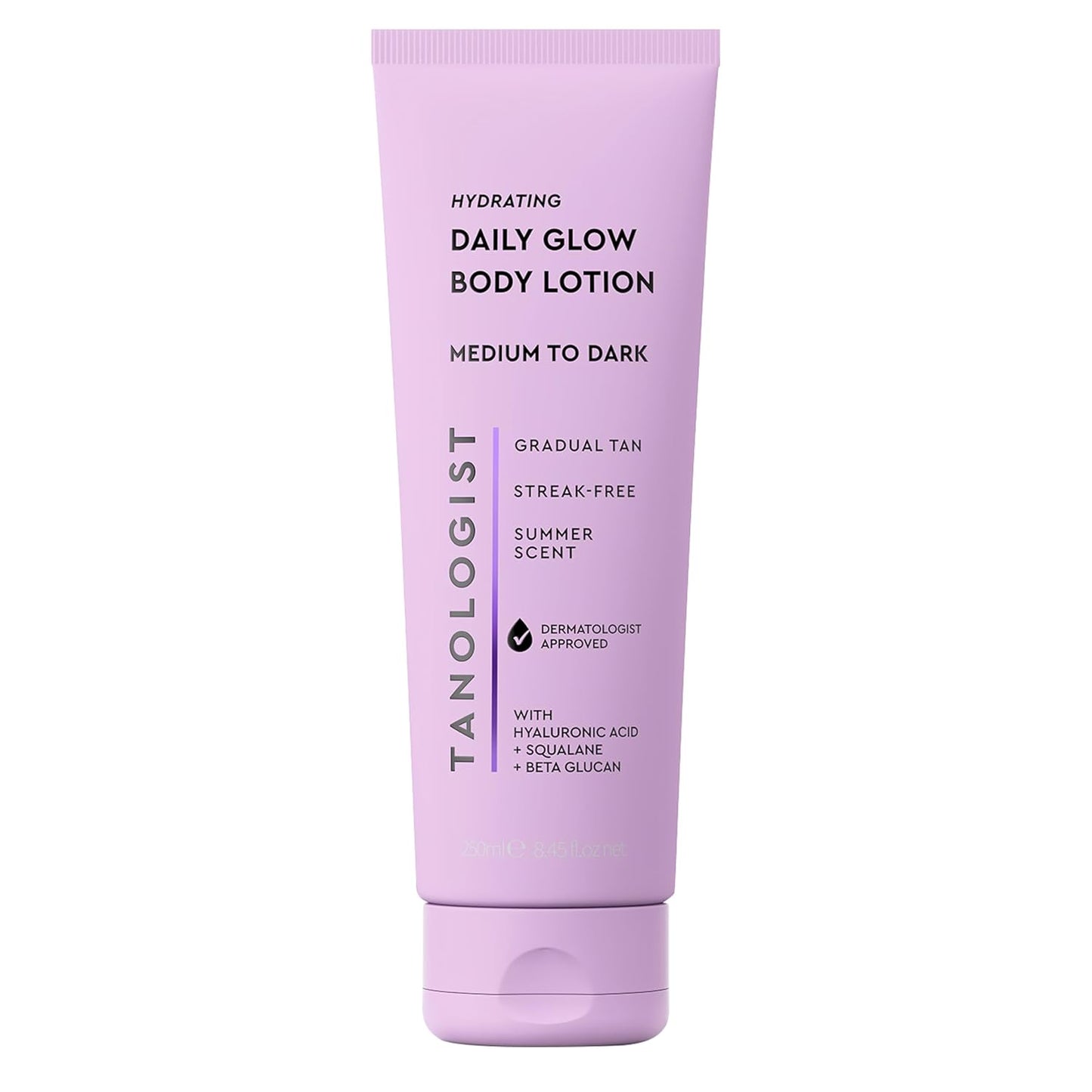 Tanologist Hydrating Daily Glow Body Lotion - Buildable Medium/Dark Self Tanner, Vegan Formula, 8.45 fl oz