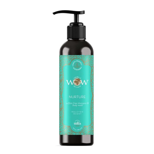 MKS Eco WOW Nurture Shampoo & Body Wash - Sulfate-Free, Vegan, Halcyon Scent, 16 oz