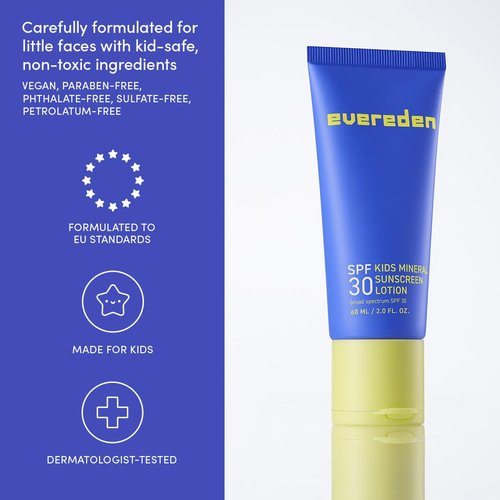 Evereden Premium Mineral Sunscreen SPF 30 - Safe, Non-Nano Sunblock for Kids & Family | Reef-Friendly UVA & UVB Protection