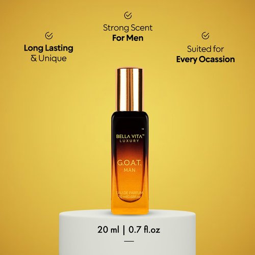 Bellavita Luxury GOAT Eau de Parfum | 20 ml (0.7 fl.oz.) | Travel Size Perfume for Men | Citrus, Bergamot, Lily of the Valley, and Amber Notes | Long Lasting Men's Fragrance