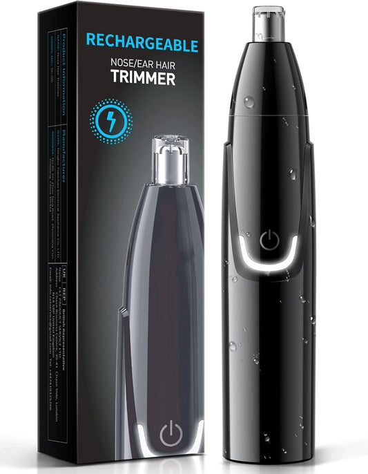 ZORAMI Rechargeable Ear & Nose Hair Trimmer - Professional Painless Facial Hair Remover for Men & Women, Black