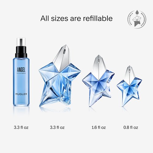 Mugler Angel Eau de Parfum - Ambery & Woody Women's Perfume Refill Bundle - 1.6 Fl Oz & 3.3 Fl Oz