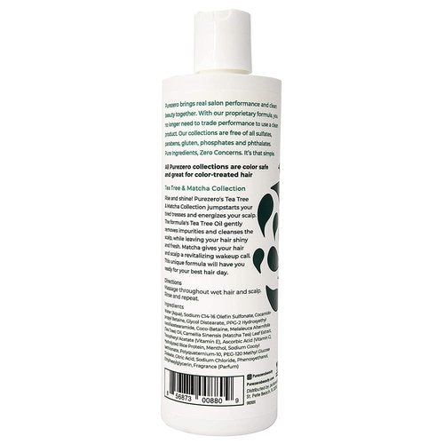 Purezero 20 oz Tea Tree & Matcha Shampoo and Conditioner Set - Nourishing & Invigorating Scalp Treatment - Zero Sulfates, Parabens, Dyes Vegan and Cruelty Free