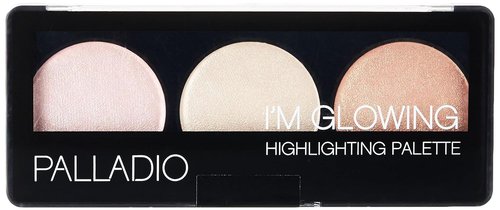 Palladio I'm Glowing Highlighting Palette - High Pigment Bronzer Powder Set | Neutral Shimmery Colors