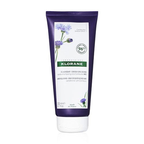 Klorane Purple Conditioner - Plant-Based Formula with Centaury for Brightening Blonde, Gray & White Hair | 6.7 fl. oz.