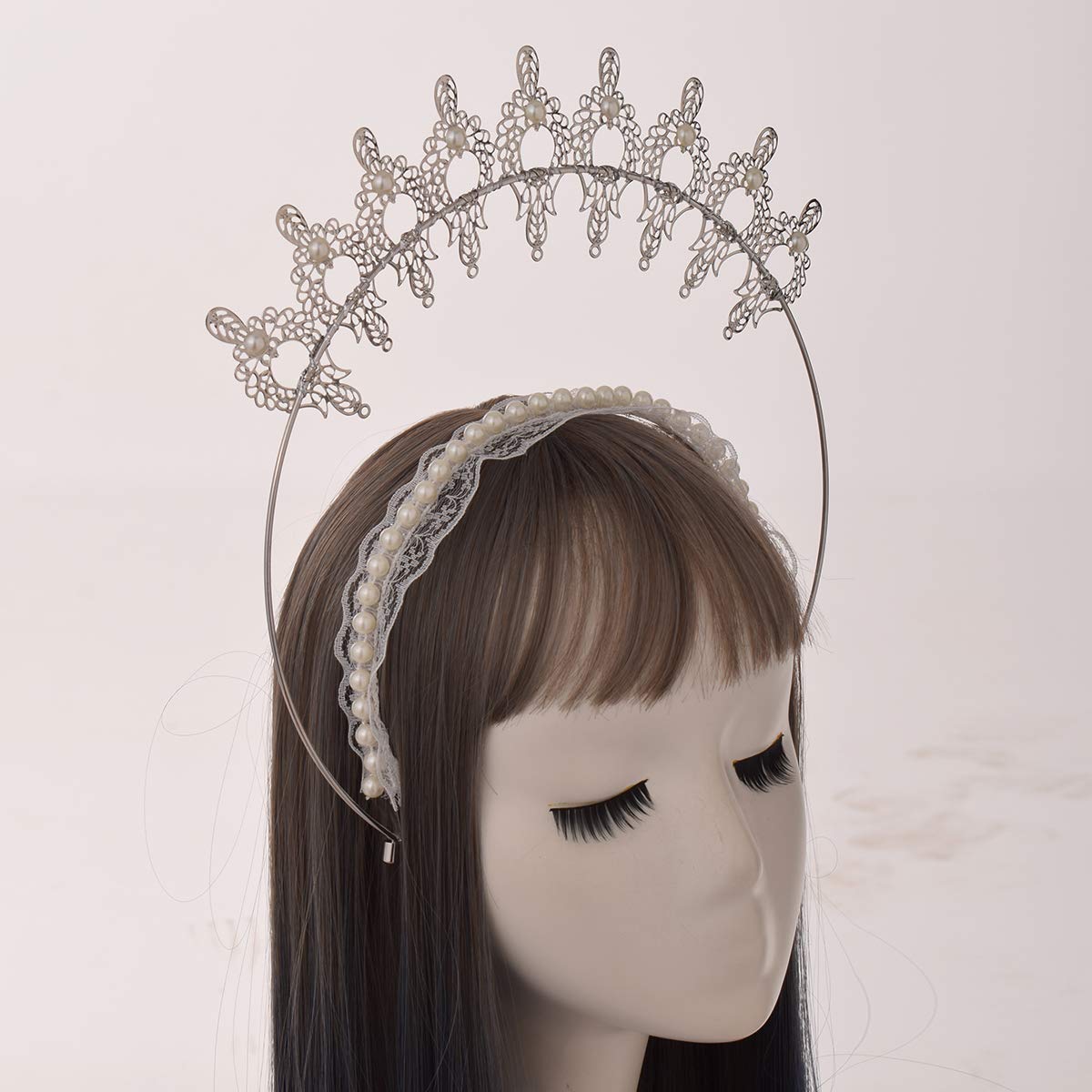 BLESSUME Mary Halo Crown Headband Goddess Headwear Halloween Costume Headpiece Headdress for Cosplay Party (V)