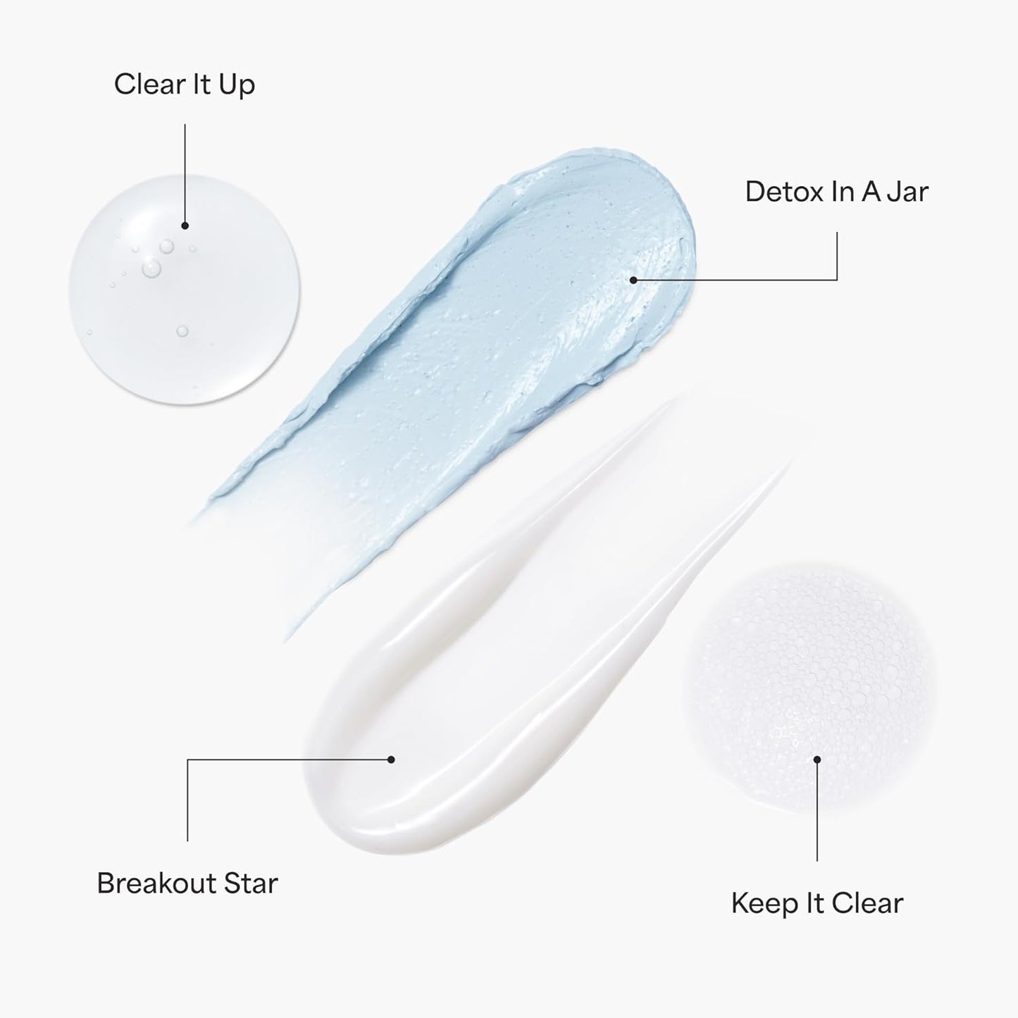 TULA Skin Care Clear Skin Starter Kit | Acne & Blemish Treatment - 4-Piece Foam Cleanser, Gel, Moisturizer & Mask
