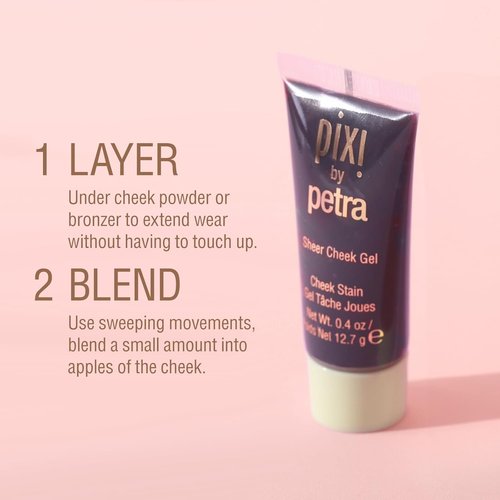 Pixi Sheer Cheek Gel - Flushed | Oil-Free Hydrating Gel Blush for a Natural Glow | 0.45 Fl Oz